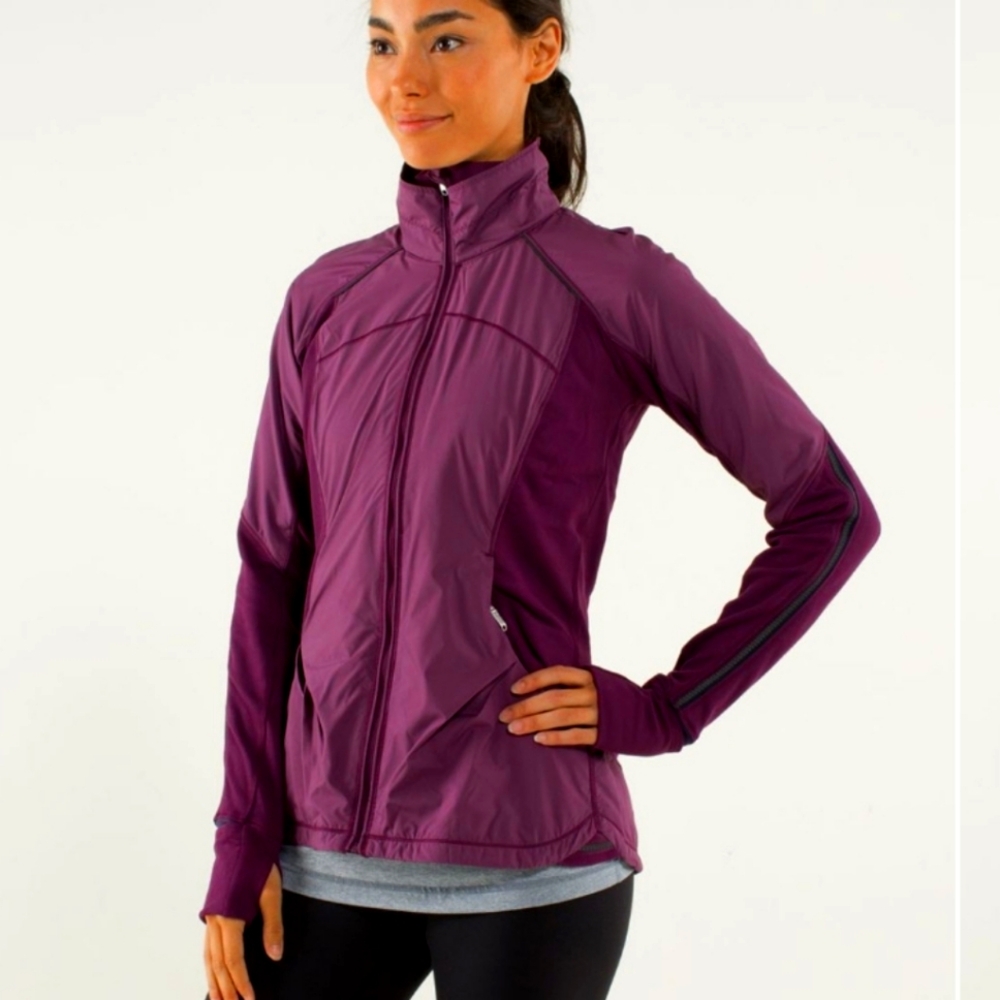 Lululemon Can't Stop JacketHyper Stripe Plum / Plum / Plum